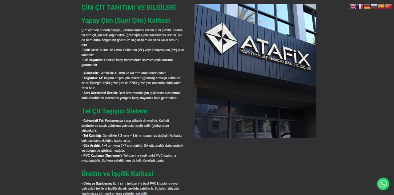 Atafix Yapı Corporate Web Development - 1