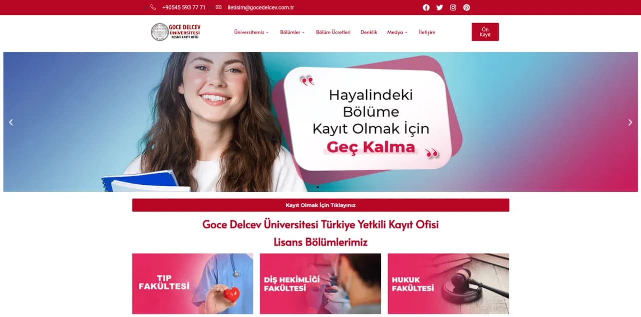 Goce Delcev Üniversitesi – Website Çalışması