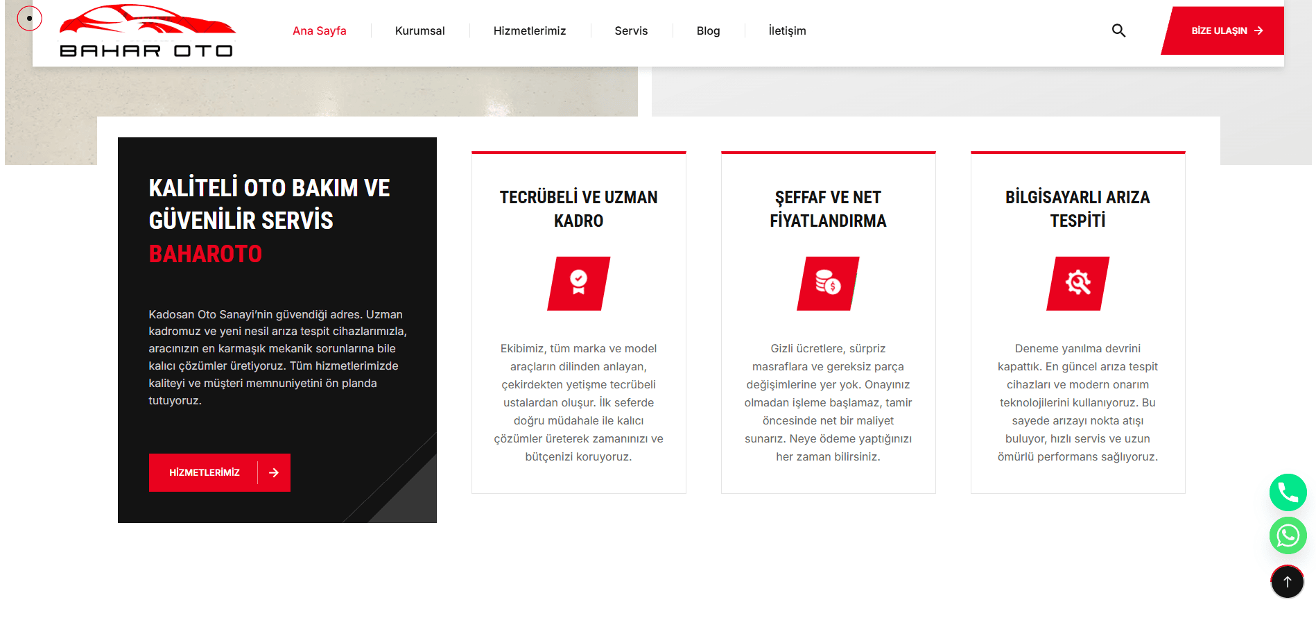 Bahar Oto Servis – Corporate Website & SEO Optimization - 4
