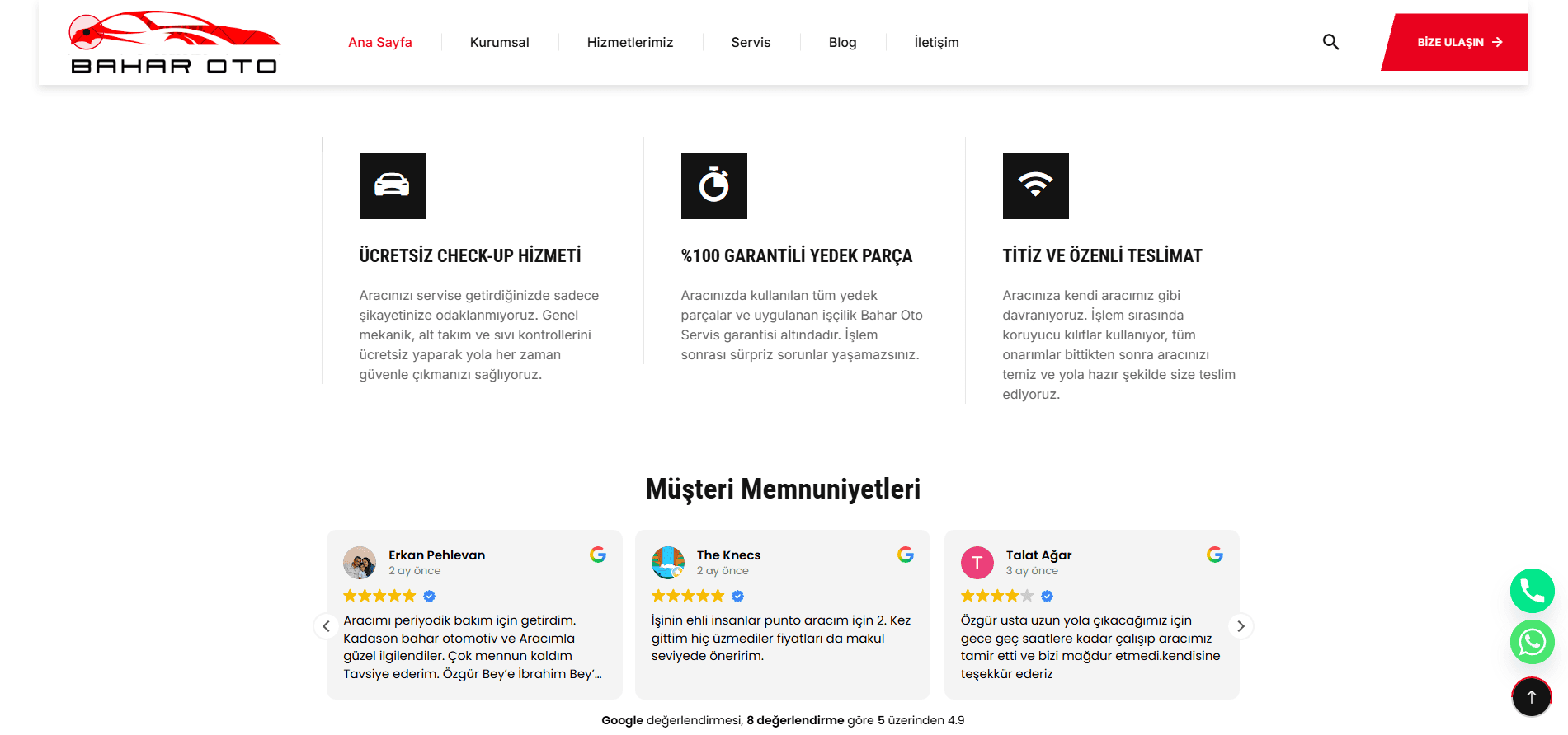 Bahar Oto Servis – Corporate Website & SEO Optimization - 5