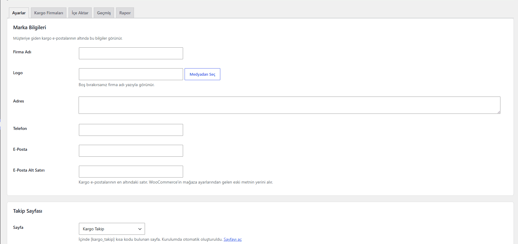 Wordpress Kargo Takip Eklentisi