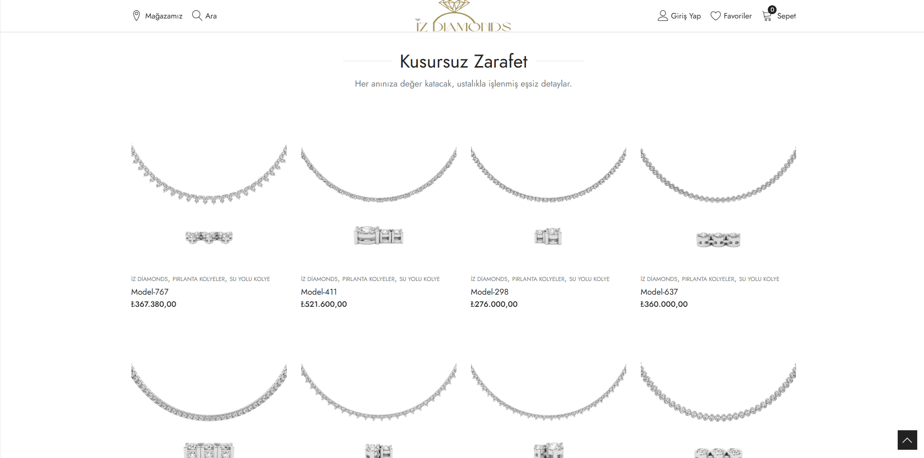 İz Diamonds - Web Site Çalışması - 2