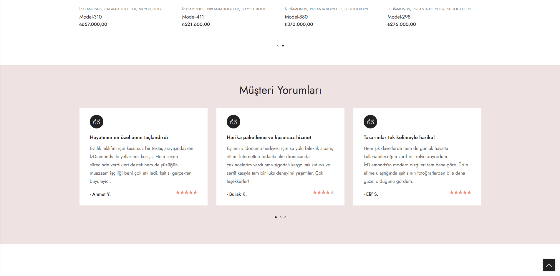 İz Diamonds - Web Site Çalışması - 4