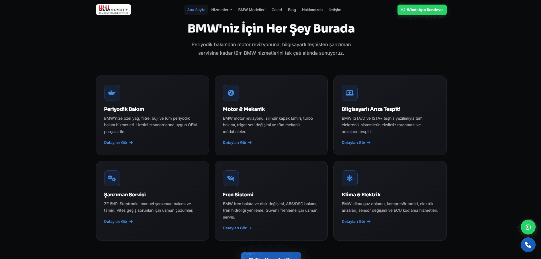 BMW Özel Servis – A'dan Z'ye Web Tasarımı ve Kapsamlı SEO Projesi - 3
