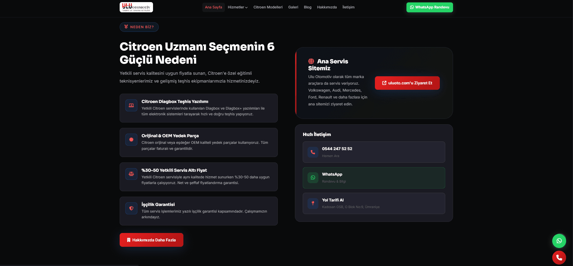 Citroën Özel Servis – A'dan Z'ye Web Tasarımı ve Kapsamlı SEO Projesi - 4