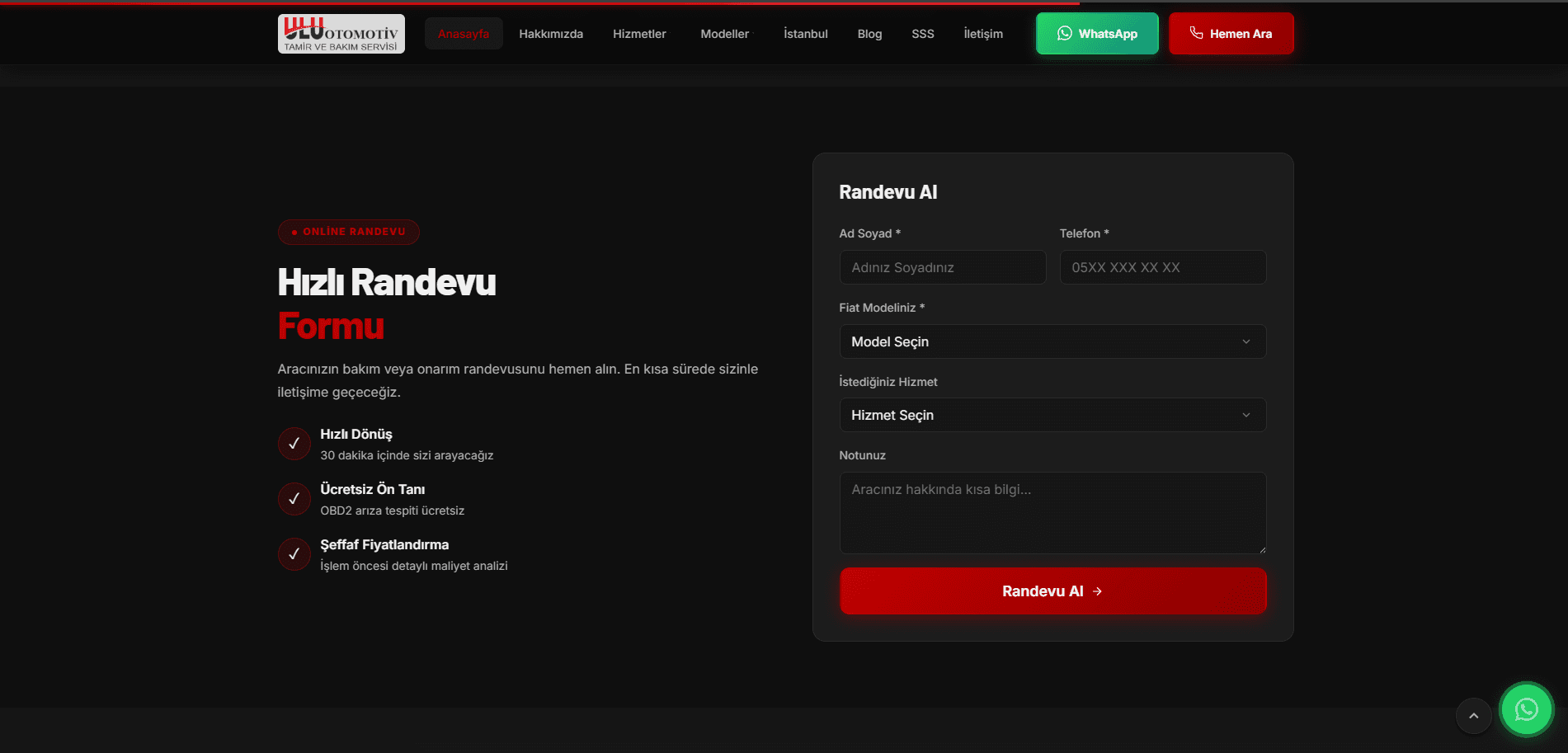 Fiat Özel Servis – A'dan Z'ye Web Tasarımı ve Kapsamlı SEO Projesi - 5