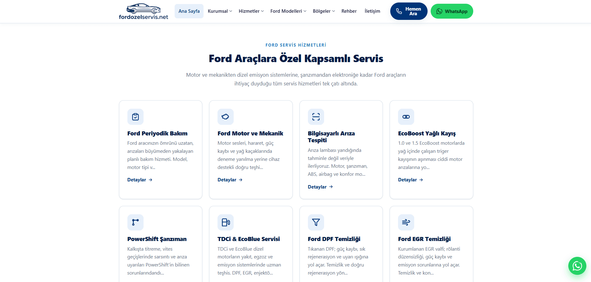 Ford Özel Servis – A'dan Z'ye Web Tasarımı ve Kapsamlı SEO Projesi - 1