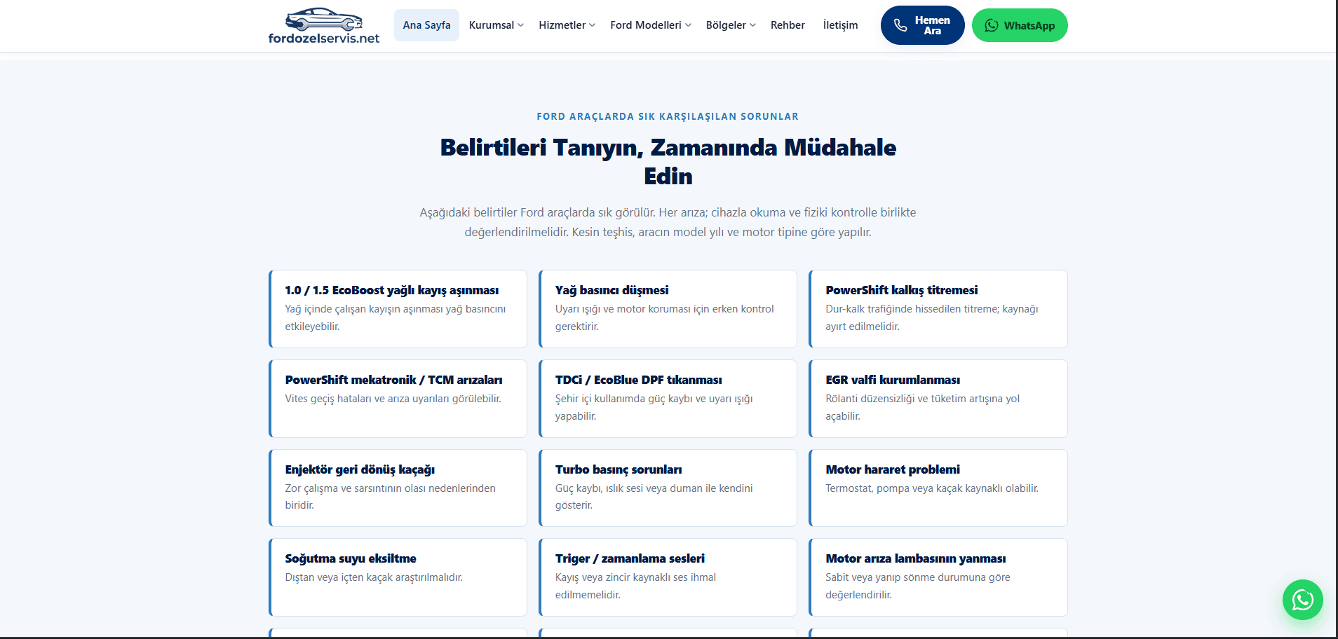 Ford Özel Servis – A'dan Z'ye Web Tasarımı ve Kapsamlı SEO Projesi - 3