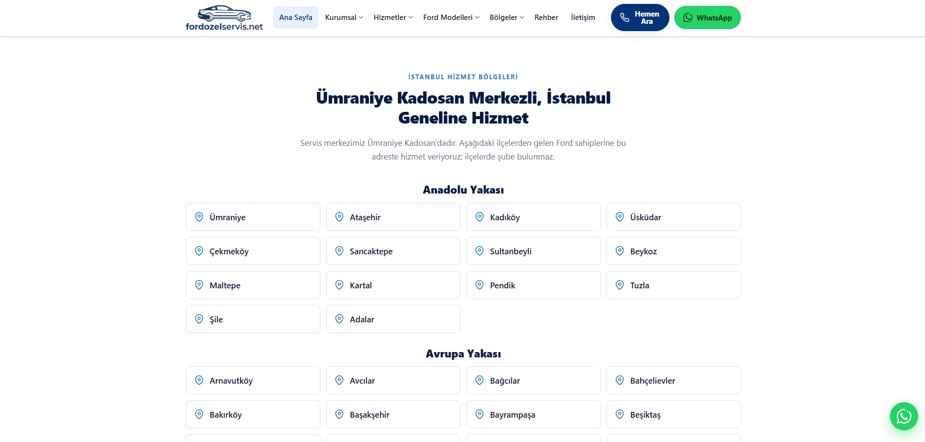 Ford Özel Servis – A'dan Z'ye Web Tasarımı ve Kapsamlı SEO Projesi - 8