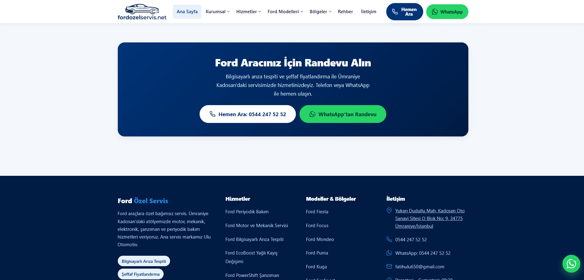 Ford Özel Servis – A'dan Z'ye Web Tasarımı ve Kapsamlı SEO Projesi - 10
