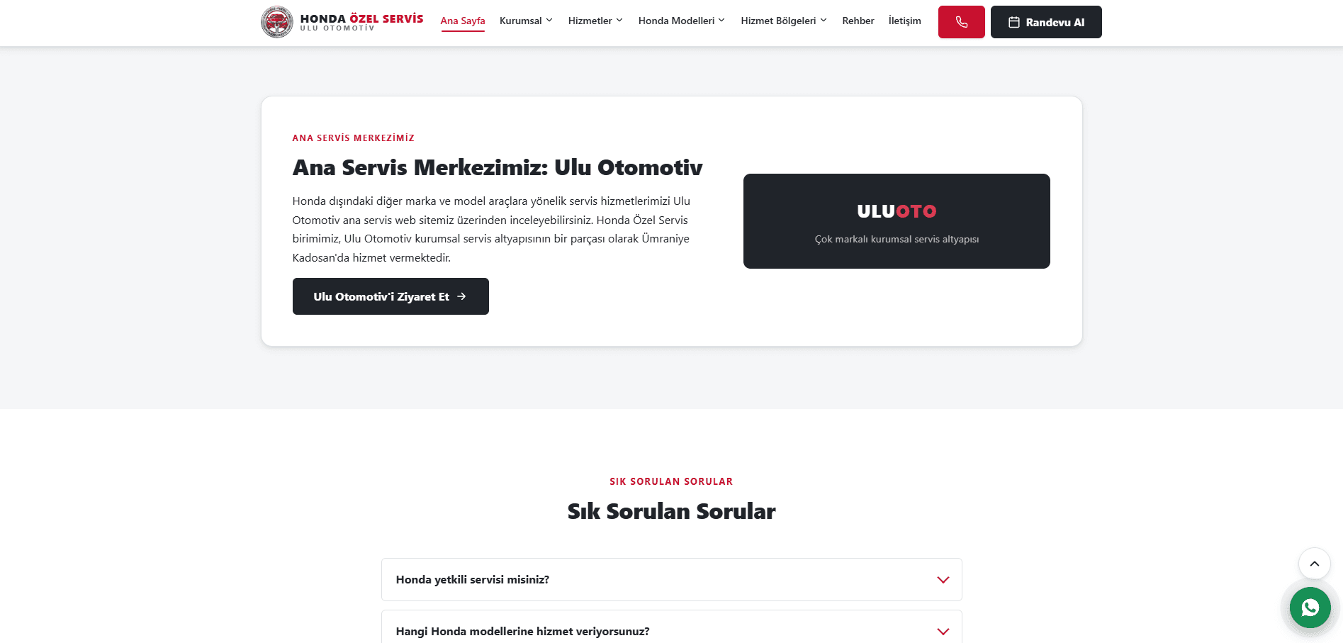 Honda Özel Servis – A'dan Z'ye Web Tasarımı ve Kapsamlı SEO Projesi - 6