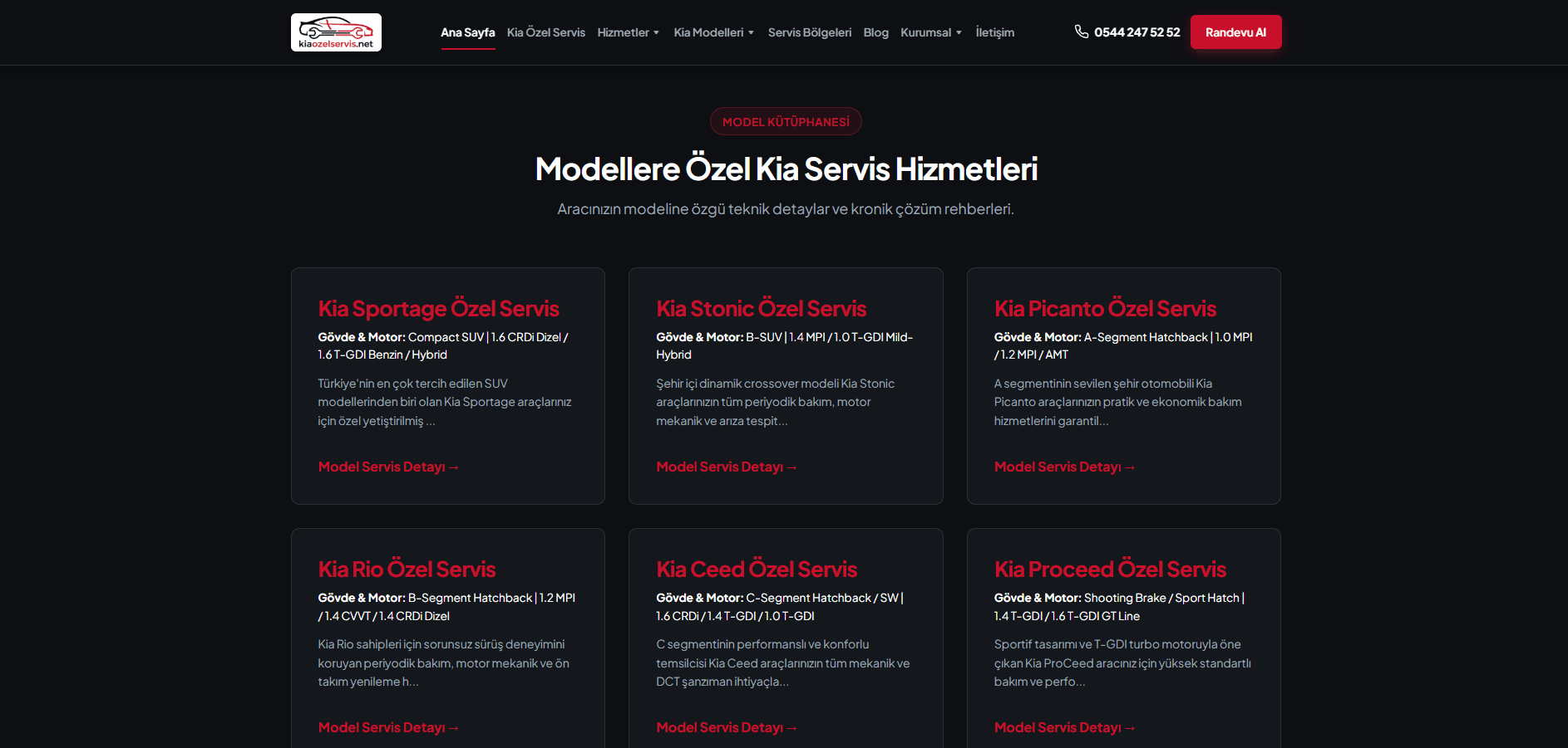 Kia Özel Servis – A'dan Z'ye Web Tasarımı ve Kapsamlı SEO Projesi - 4