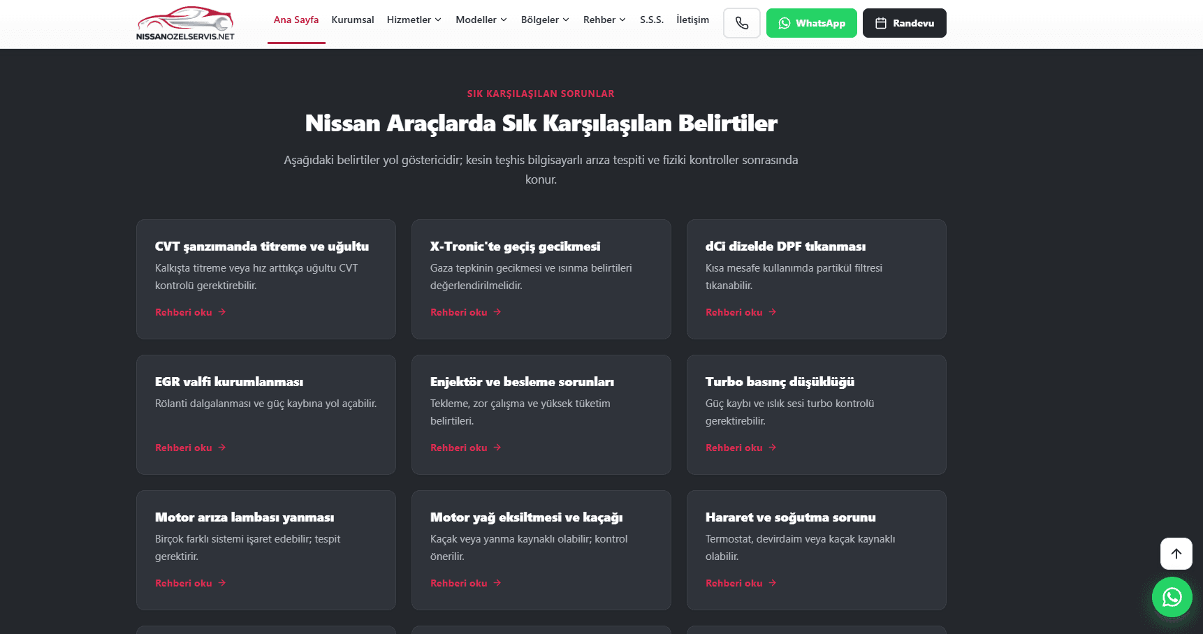 Nissan Özel Servis - Kurumsal Web Tasarım ve Yerel SEO - 3