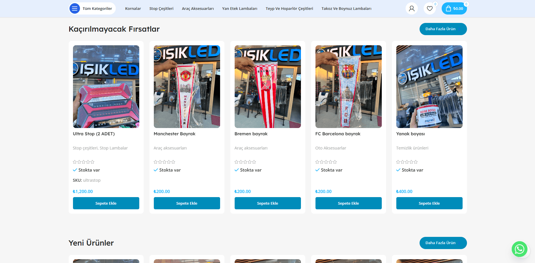 Işıklı LED Aksesuar - WooCommerce E-Ticaret Projesi - 1