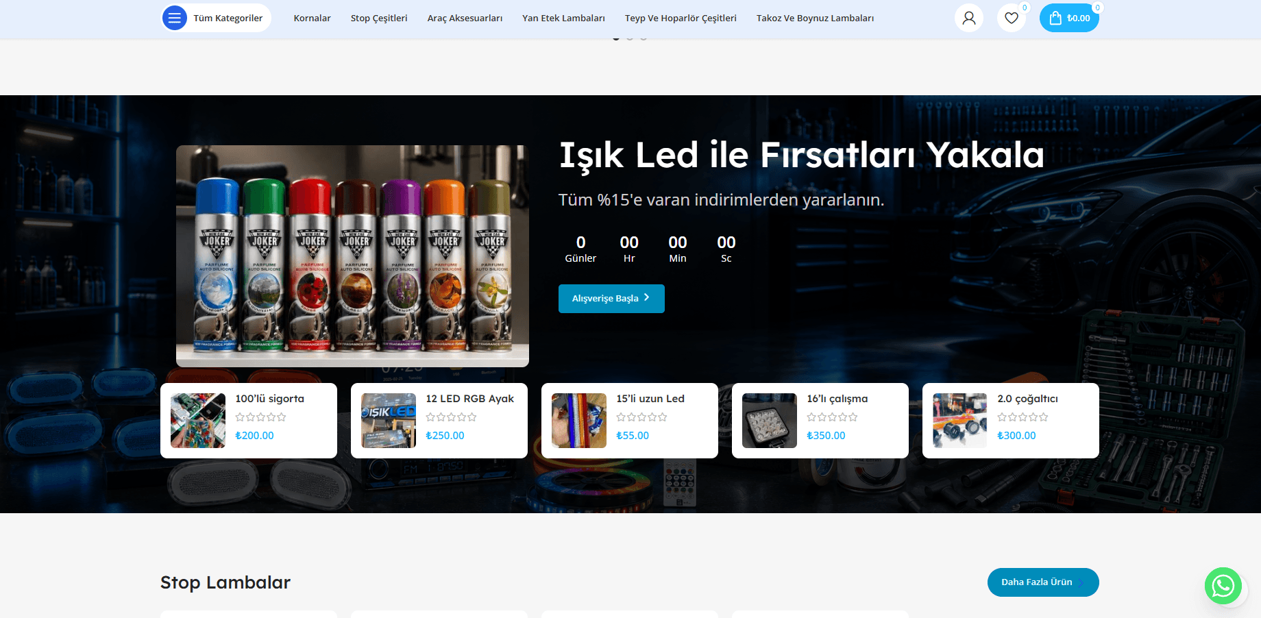 Işıklı LED Aksesuar - WooCommerce E-Ticaret Projesi - 2