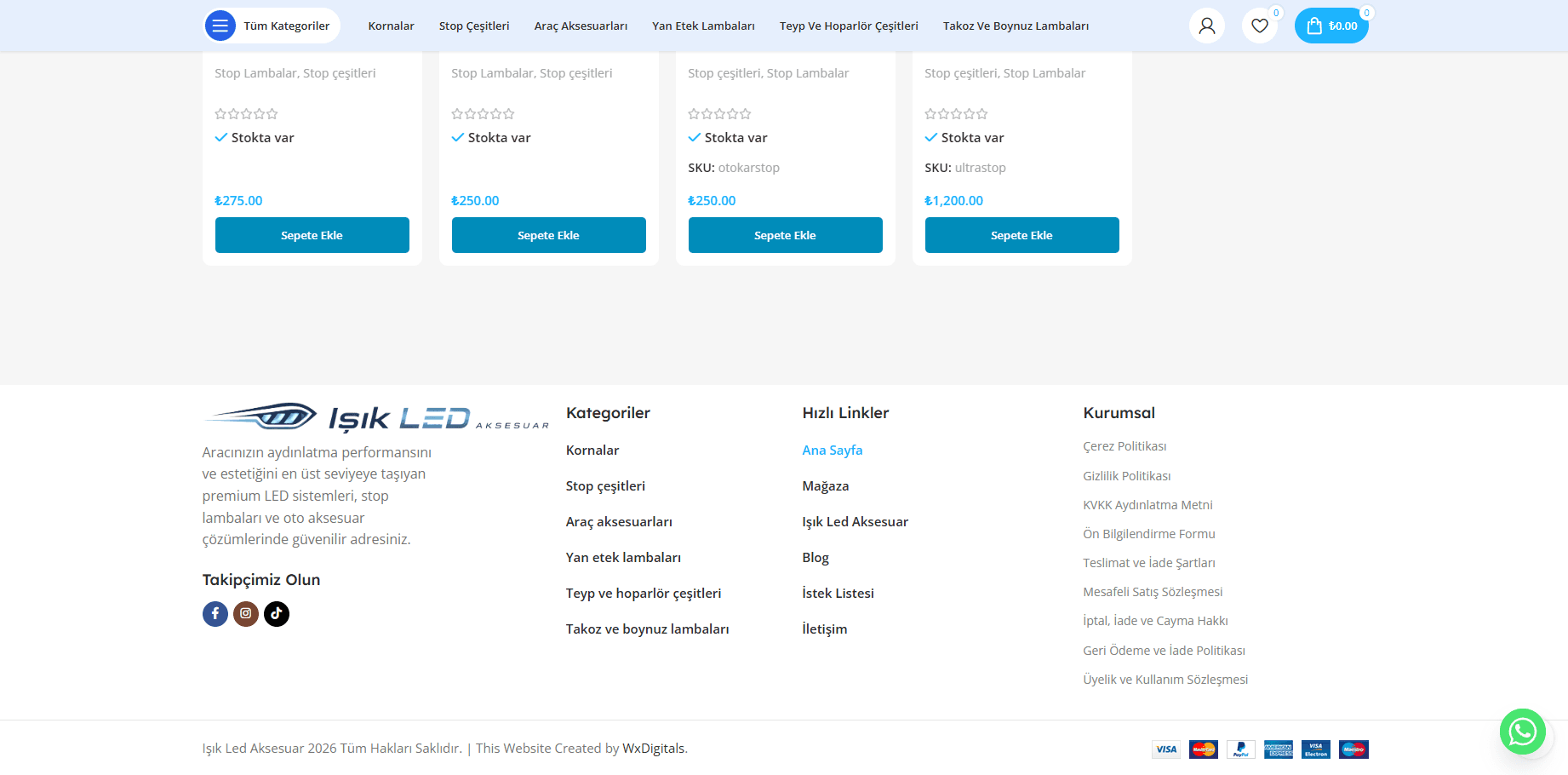 Işıklı LED Aksesuar - WooCommerce E-Ticaret Projesi - 3