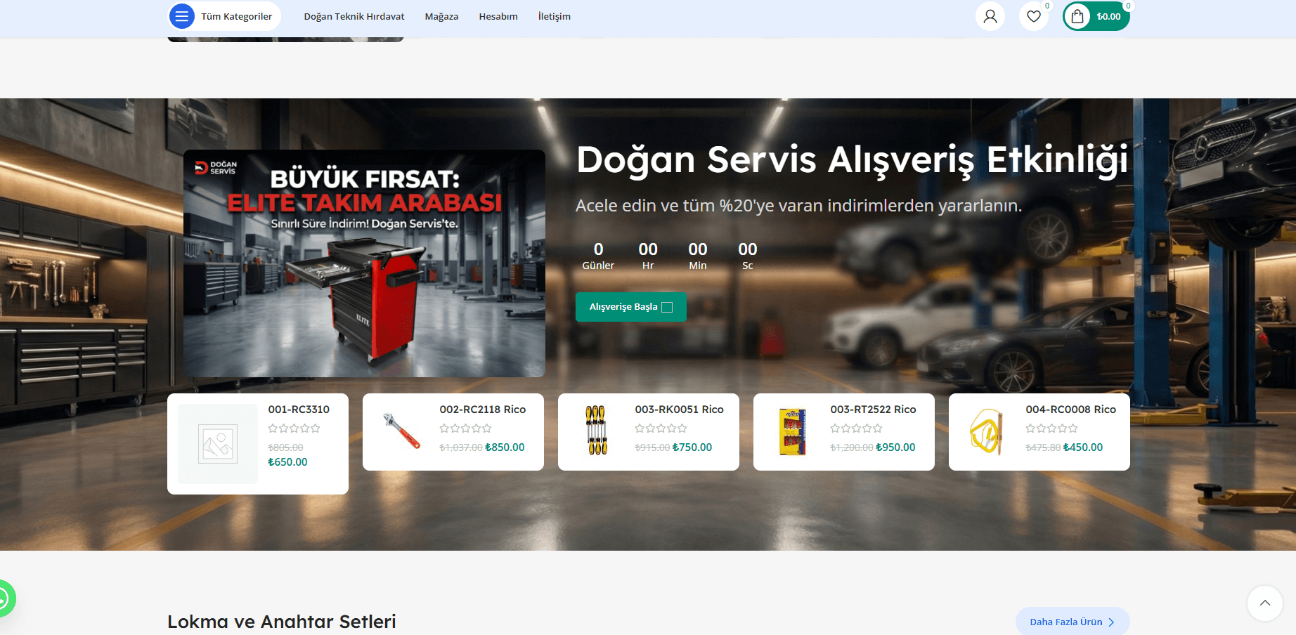 DoğanServis - Oto Servis Ekipmanları ve Hırdavat E-Ticaret Platformu - 2