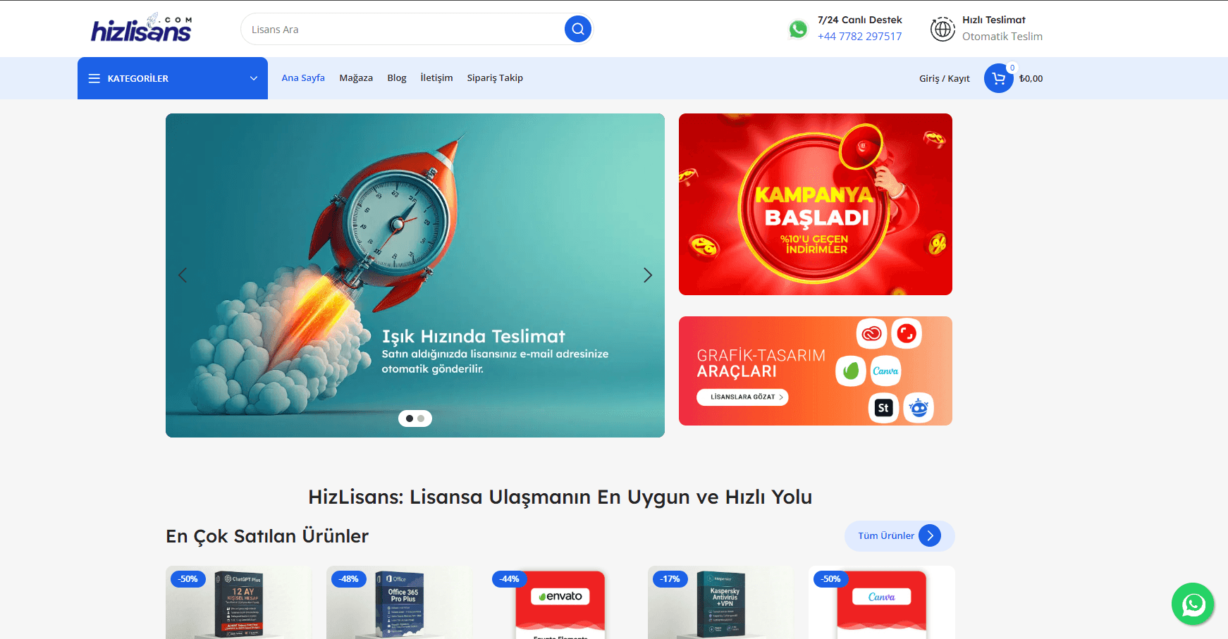 Hız Lisans - Anında Teslimat Odaklı Dijital Lisans E-Ticaret Platformu