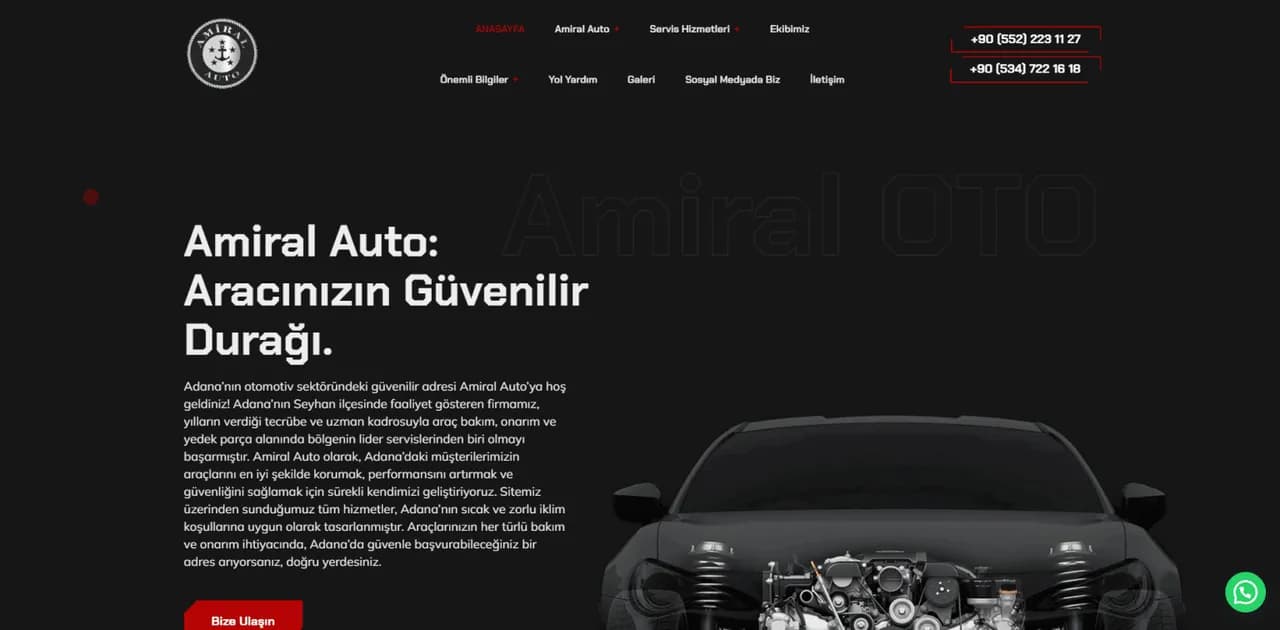 Amiral Auto: Professional Web Design for Automotive Services