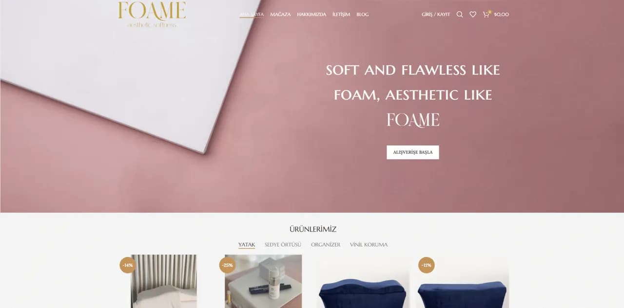 Foame E-commerce Web Design & Strategy