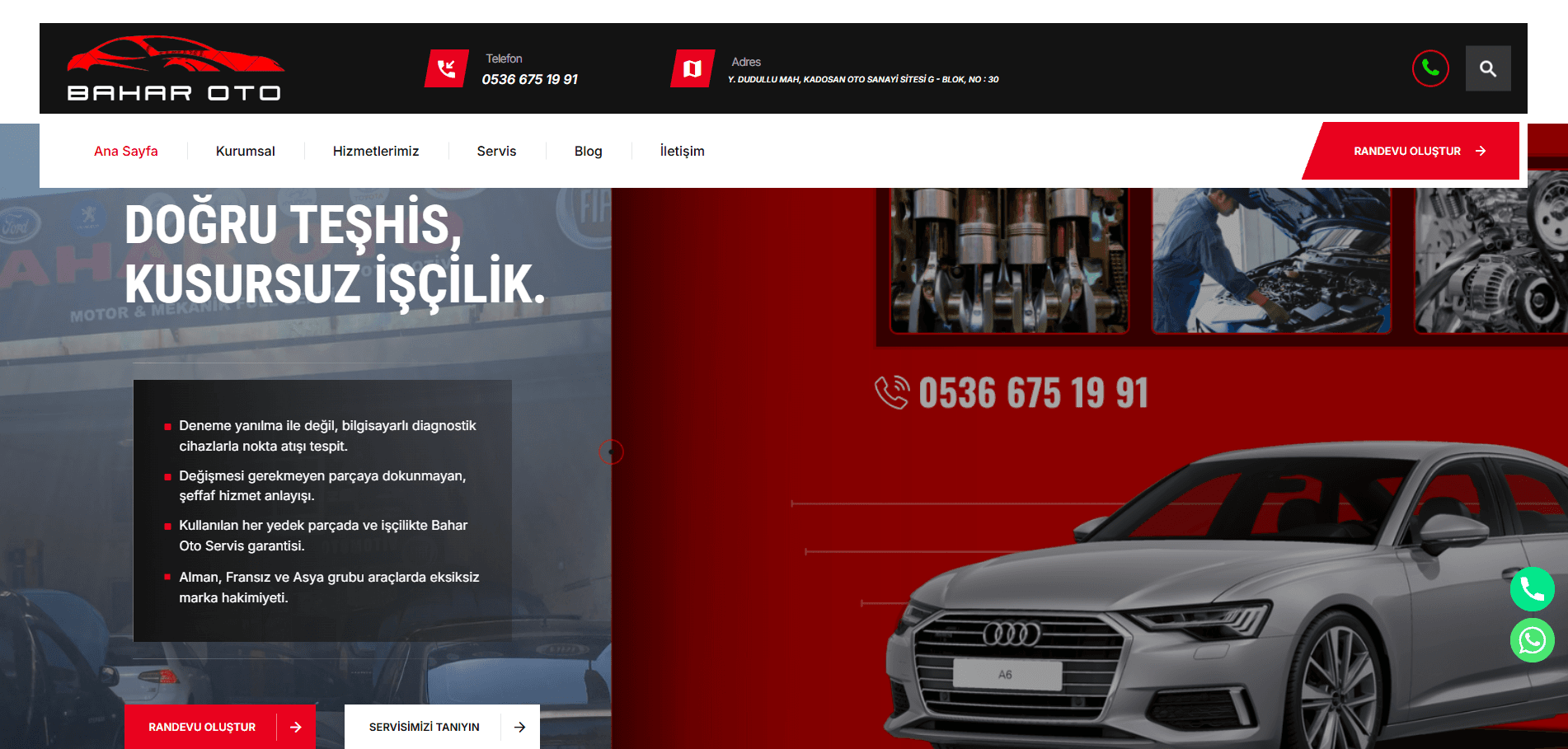 Bahar Oto Servis – Corporate Website & SEO Optimization