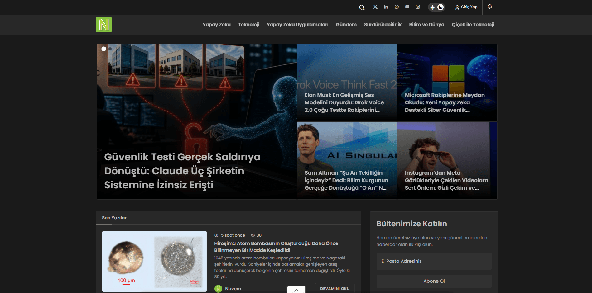 Nuvem Mag - Web Site Çalışması