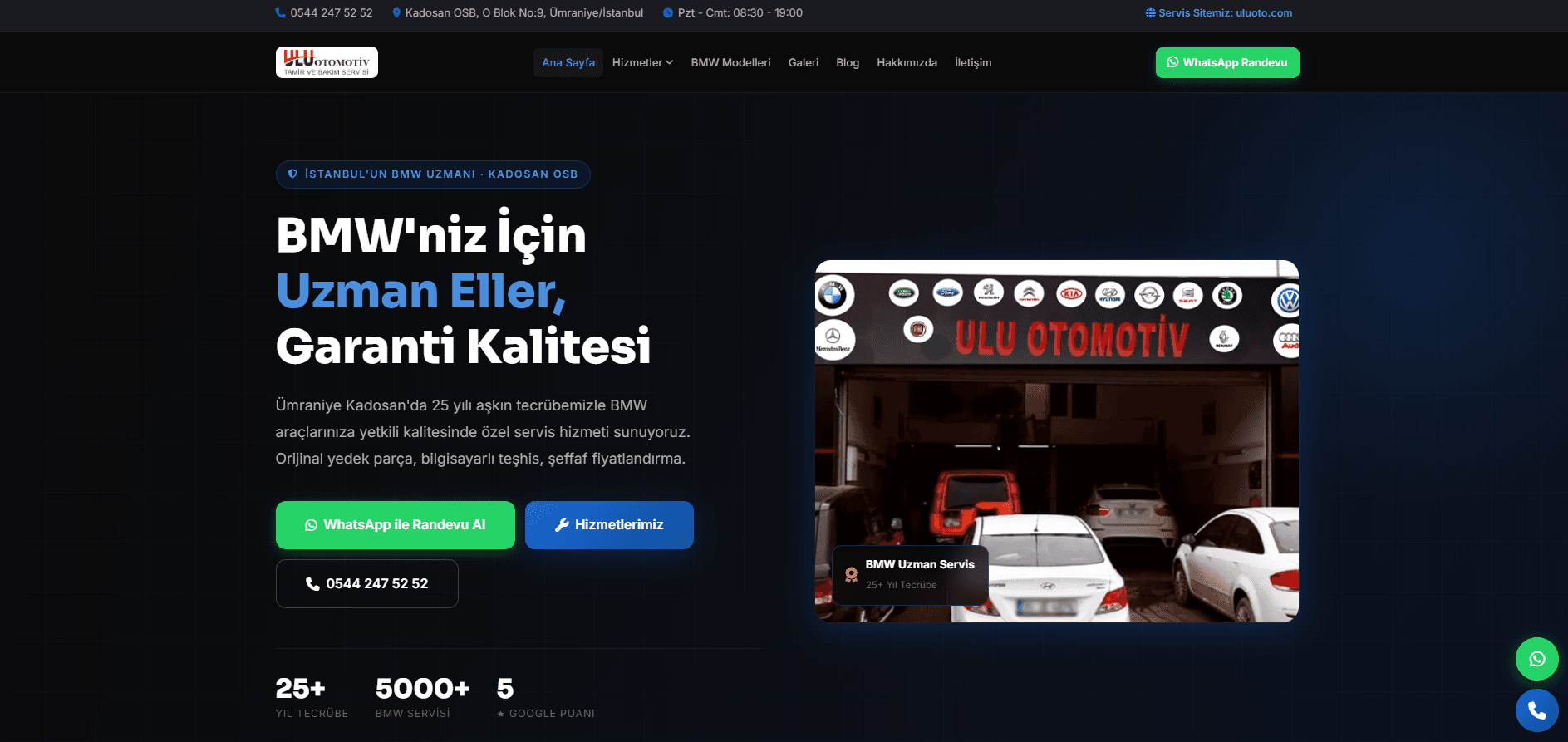 BMW Özel Servis – A'dan Z'ye Web Tasarımı ve Kapsamlı SEO Projesi