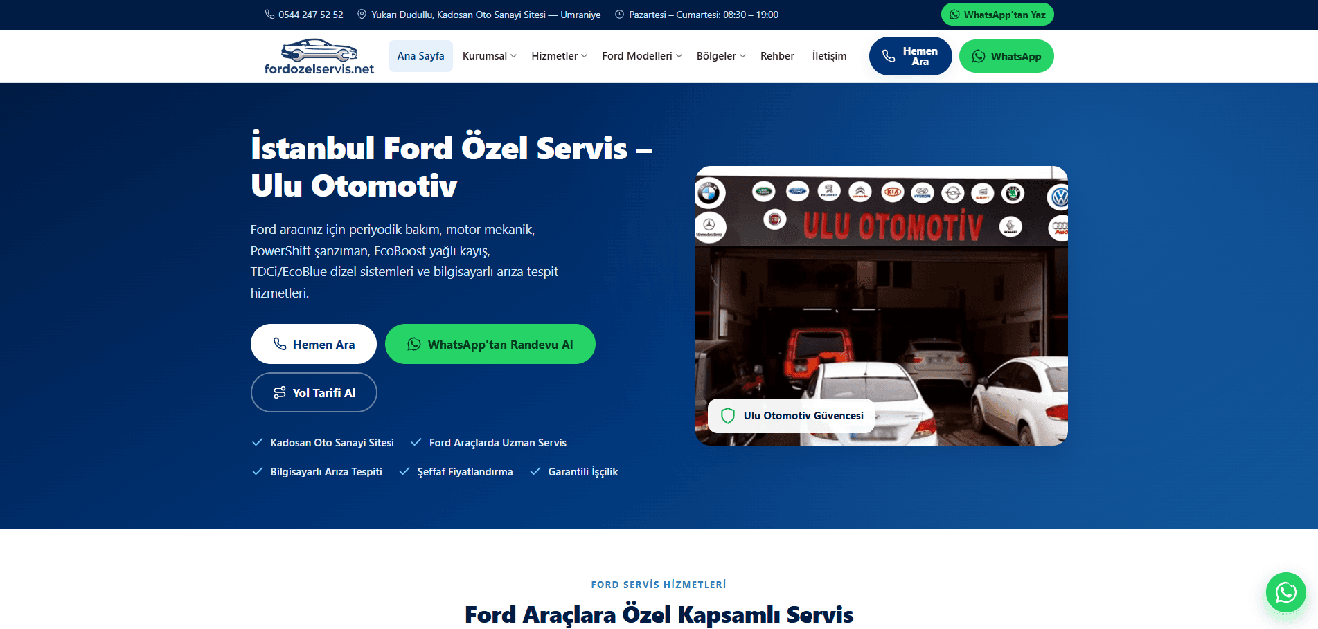 Ford Özel Servis – A'dan Z'ye Web Tasarımı ve Kapsamlı SEO Projesi