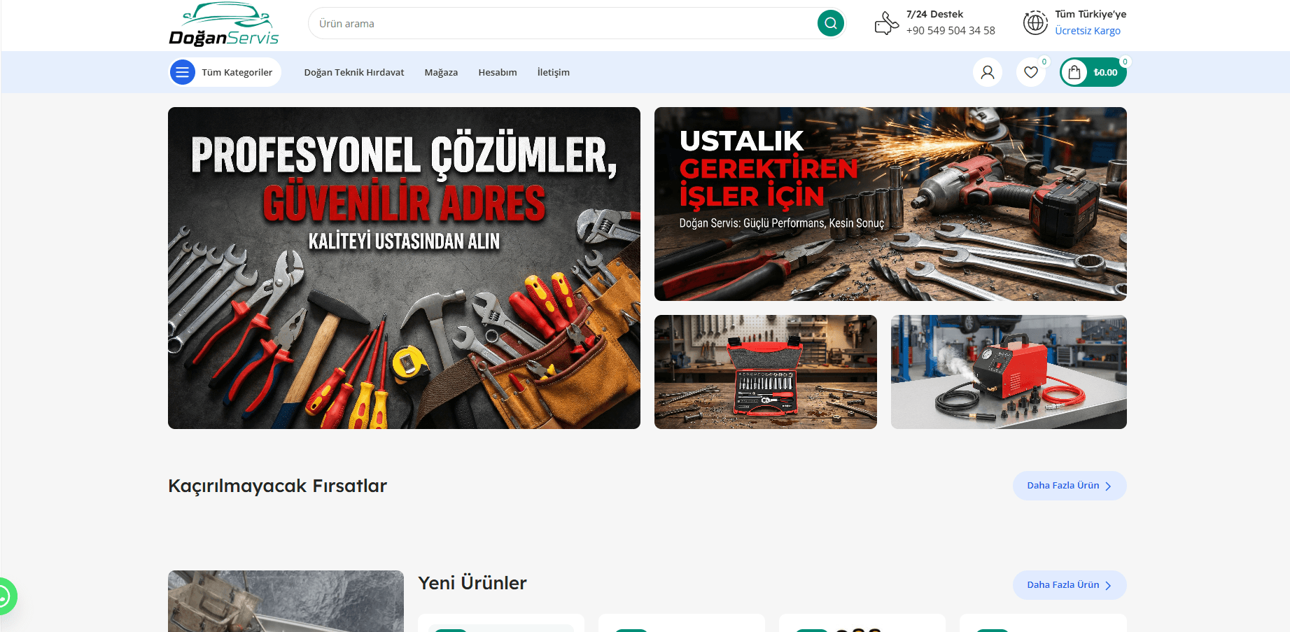DoğanServis - Oto Servis Ekipmanları ve Hırdavat E-Ticaret Platformu