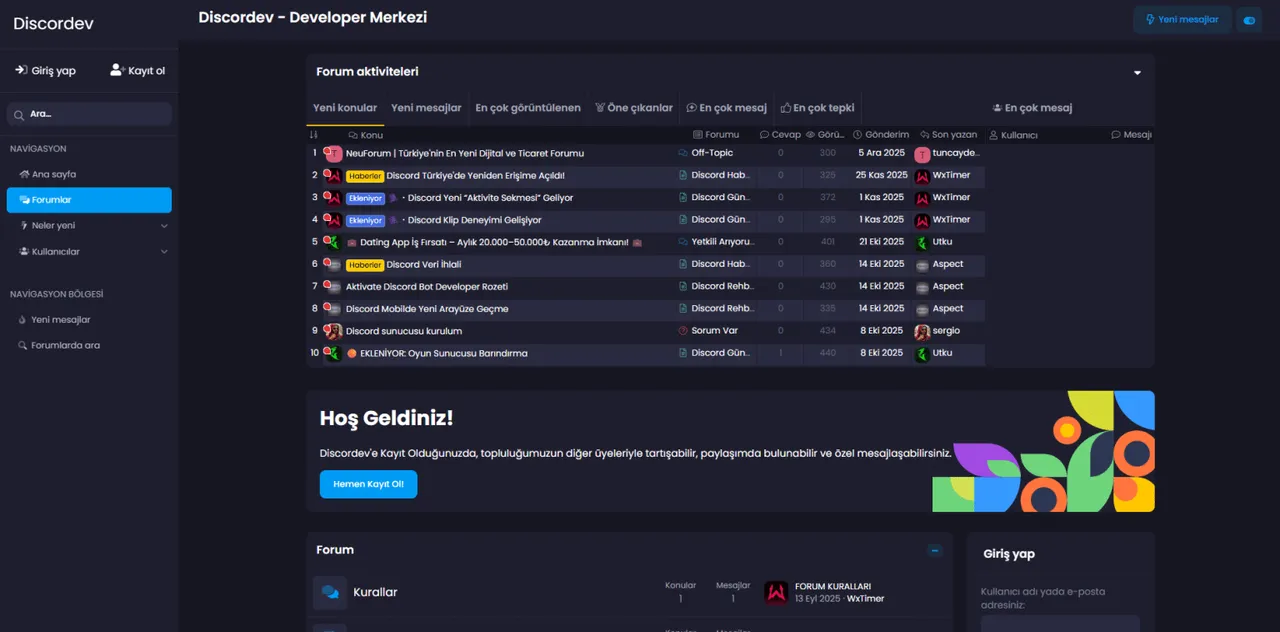 Discordev – Website Çalışması - 2