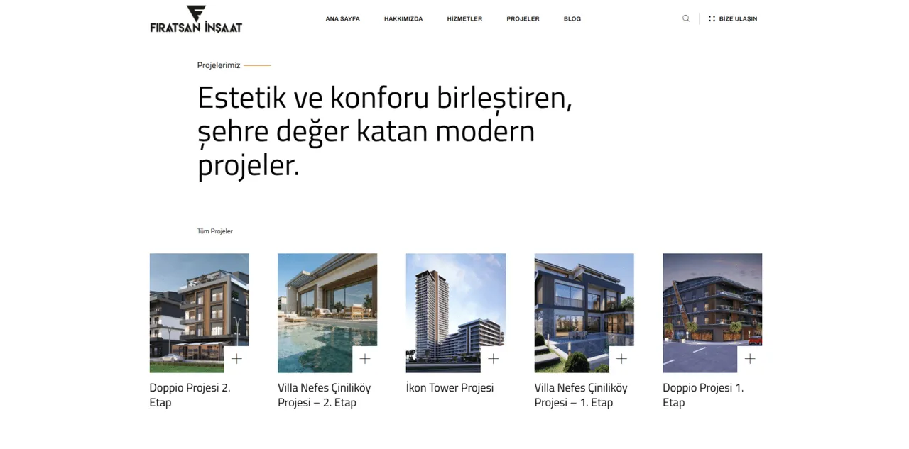 Fıratsan İnşaat – Website Çalışması - 1