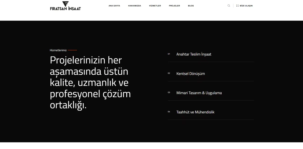 Fıratsan İnşaat – Website Çalışması - 3