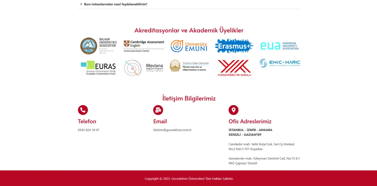 Goce Delcev Üniversitesi – Website Çalışması - 2