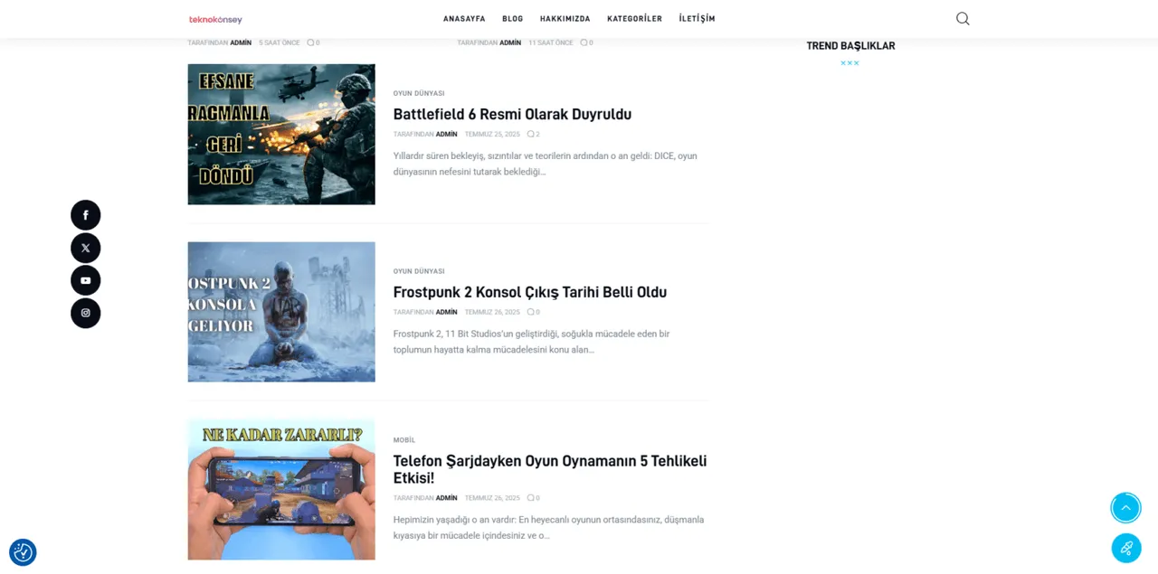 TeknoKonsey – Website Çalışması - 2